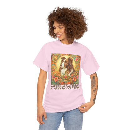 Border Collie (Chocolate & White) Vintage Graphic T-Shirt – Unisex Cotton Tee for Dog Lovers