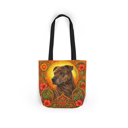 Staffy Brown All-Over Print Canvas Tote Bag – Colourful Artistic Dog Lover Gift