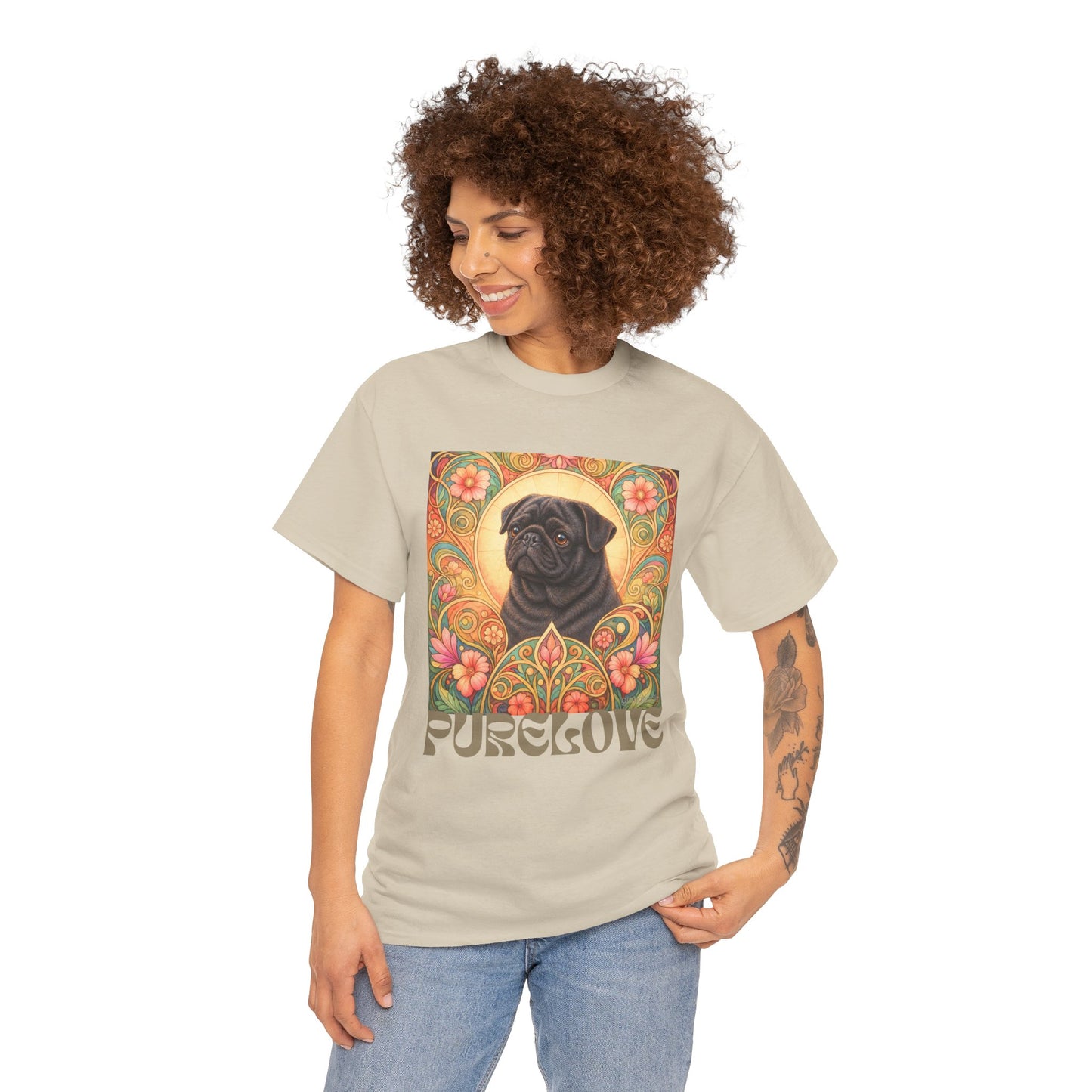 Pug Black Vintage Graphic T-Shirt – Unisex Cotton Tee for Dog Lovers