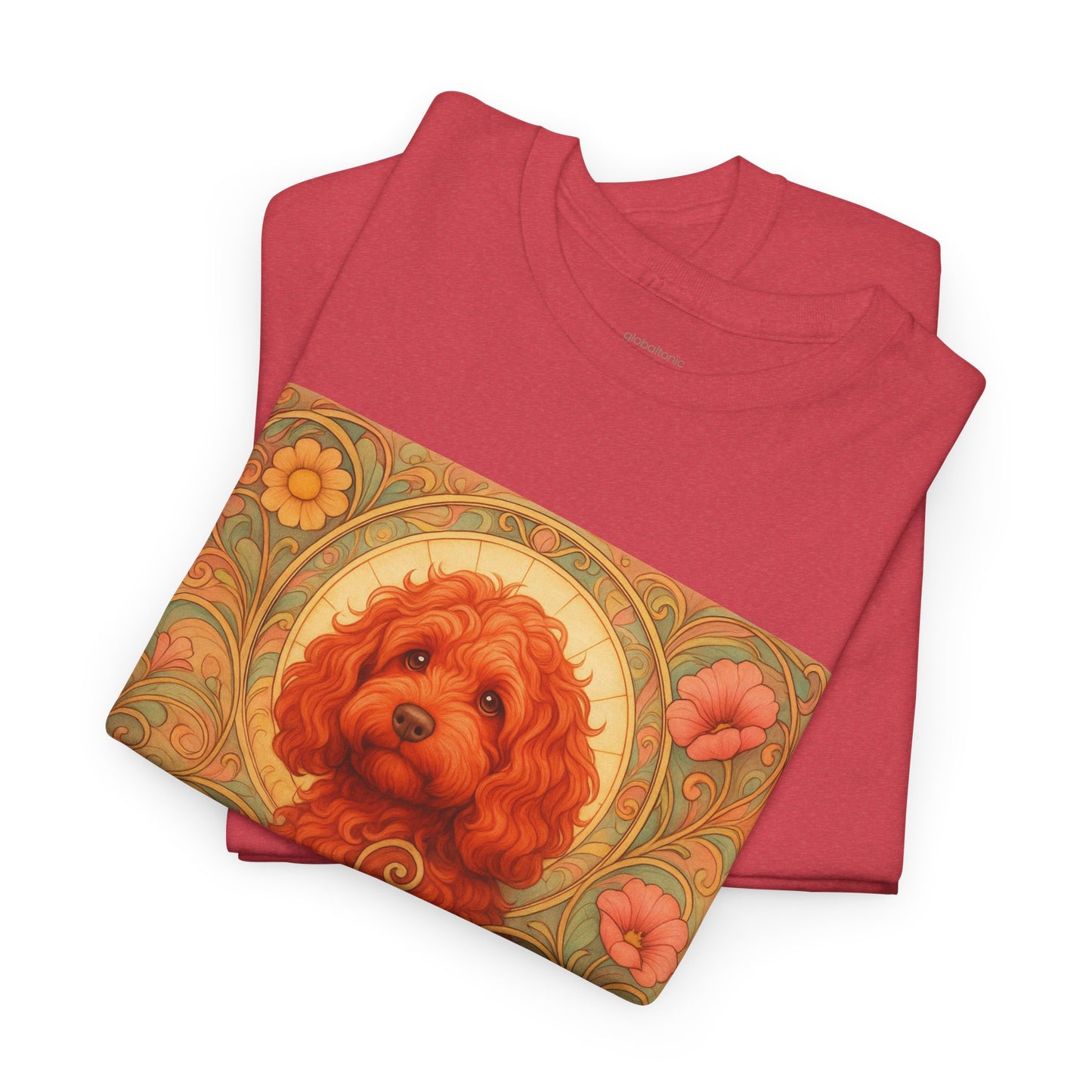 Strawberry Cavapoo (Cavoodle) Vintage Graphic T-shirt -Unisex Cotton Tee for Dog Lovers