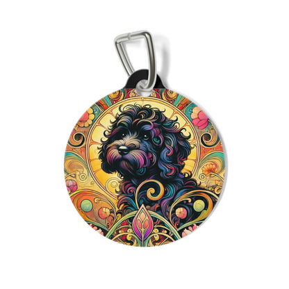 Black Cavapoo (Cavoodle) Dog Tag - Vintage Design Gift for Dog Lovers & Pet Owners