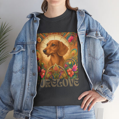 Dachshund Tan Vintage Graphic T-Shirt – Unisex Cotton Tee for Dog Lovers