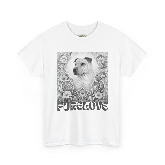 Shar Pei Vintage Graphic T-Shirt – Unisex Cotton Tee for Dog Lovers (Black & White)