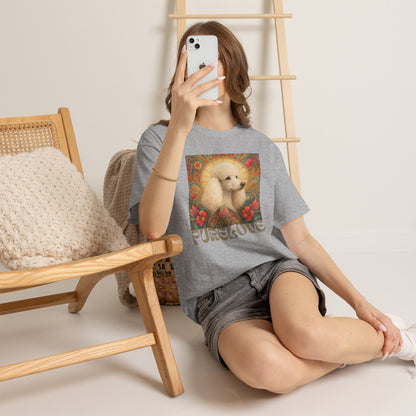 White Poodle Vintage Graphic T-Shirt – Unisex Cotton Tee for Dog Lovers