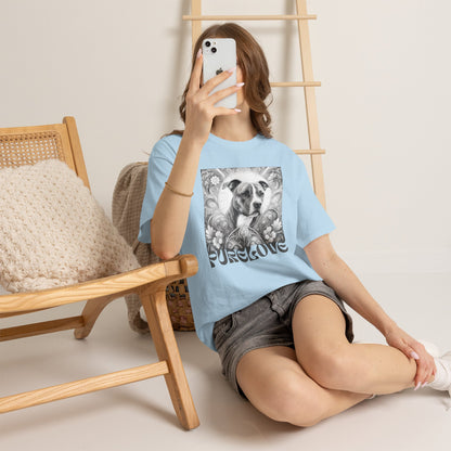 Staffy (Coco) Bull Terrier Vintage Unisex Cotton Tee for Dog Lovers (Black & White)