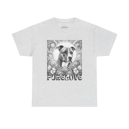 Staffy (Coco) Bull Terrier Vintage Unisex Cotton Tee for Dog Lovers (Black & White)