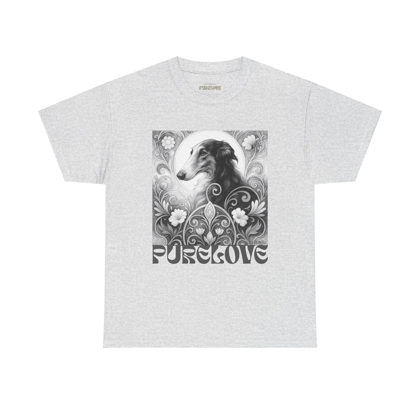 Borzoi Vintage Unisex Cotton Tee for Dog Lovers (Black & White)