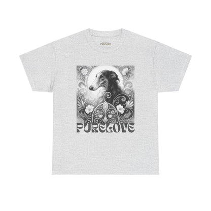 Borzoi Vintage Unisex Cotton Tee for Dog Lovers (Black & White)