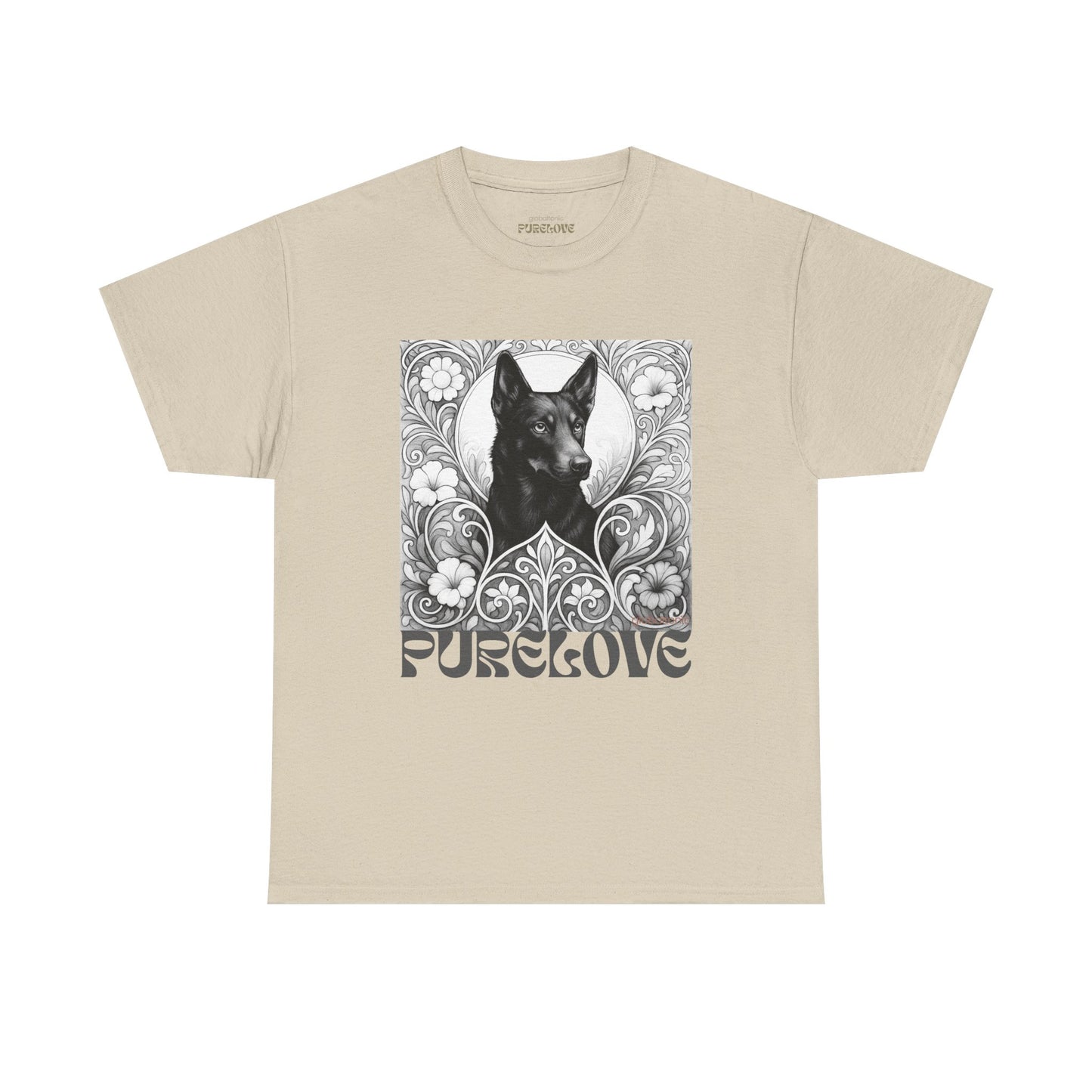 Kelpie Black Vintage Unisex Cotton Tee for Dog Lovers (Black & White)