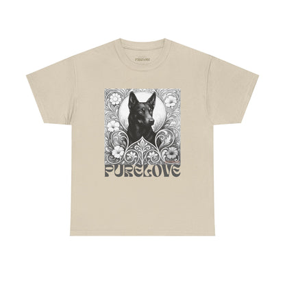 Kelpie Black Vintage Unisex Cotton Tee for Dog Lovers (Black & White)