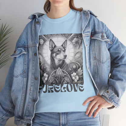 Kelpie Brown Vintage Unisex Cotton Tee for Dog Lovers (Black & White)