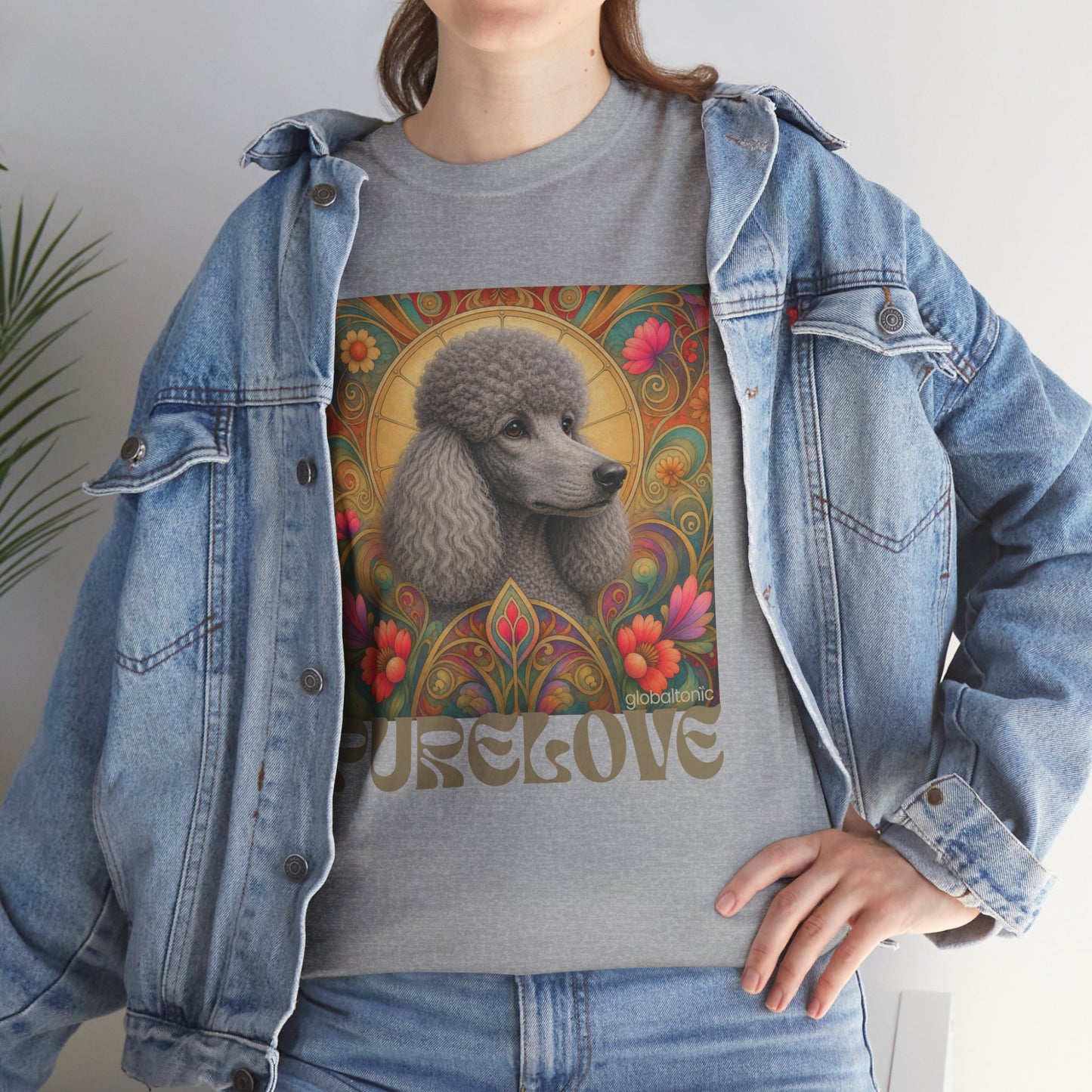Poodle Grey Vintage Graphic T-Shirt – Unisex Cotton Tee for Dog Lovers