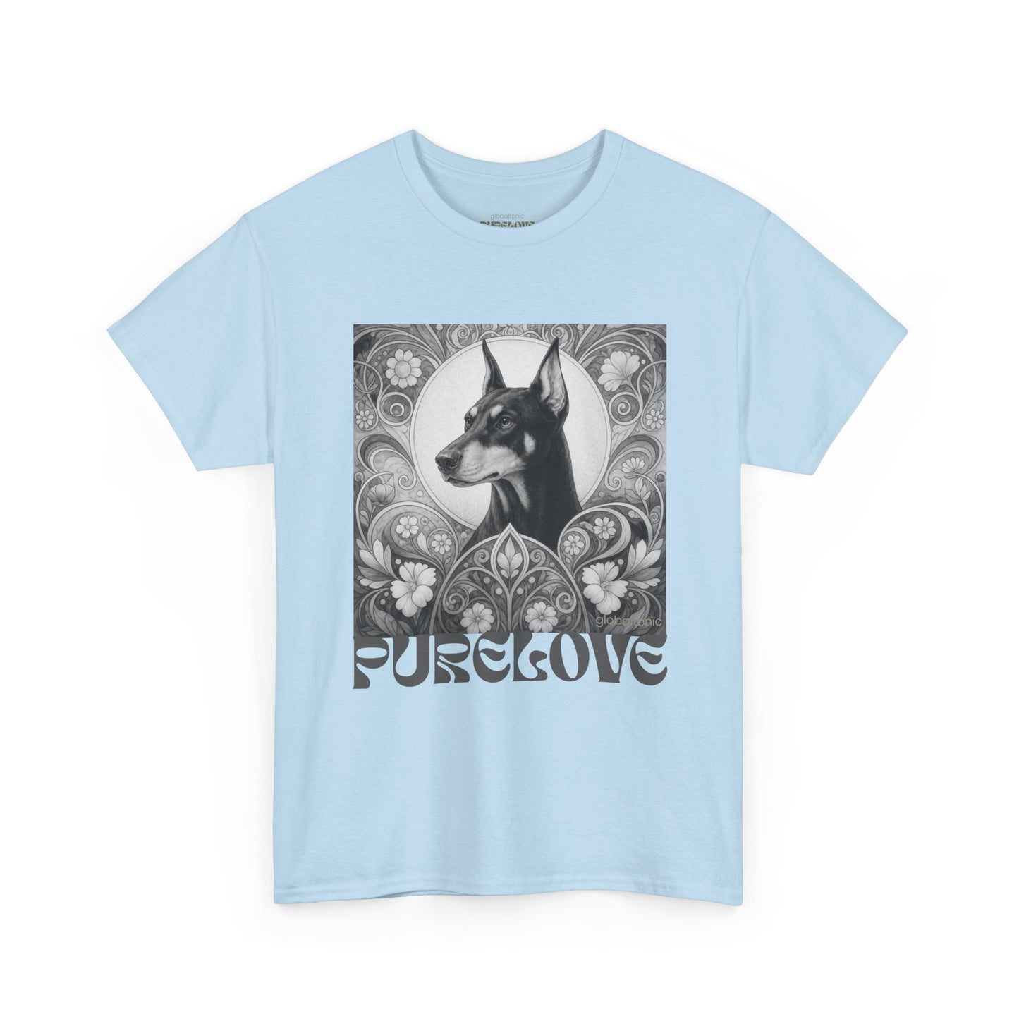 Doberman Vintage Unisex Cotton Tee for Dog Lovers (Black & White)
