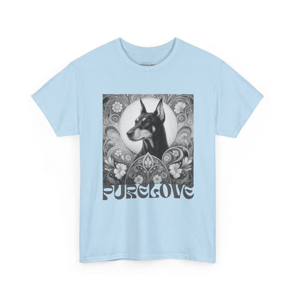 Doberman Vintage Unisex Cotton Tee for Dog Lovers (Black & White)