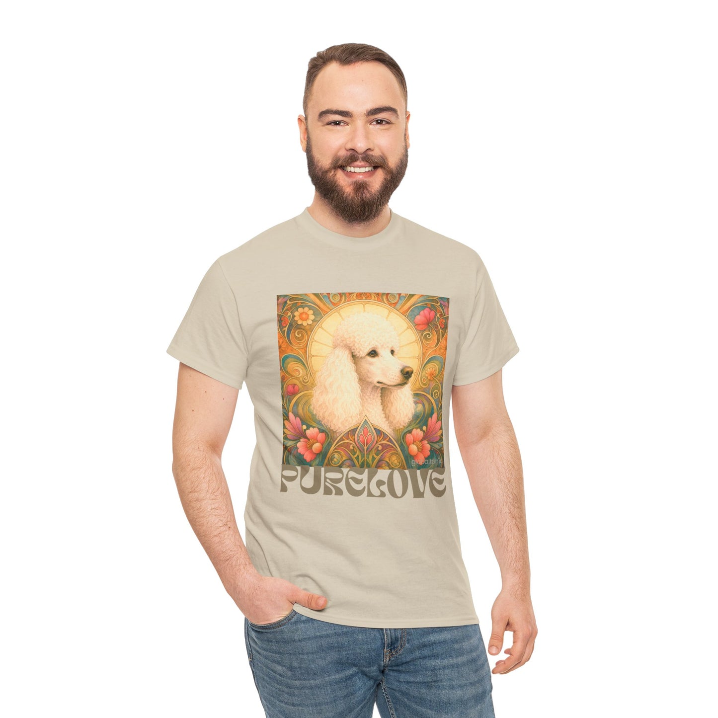 White Poodle Vintage Graphic T-Shirt – Unisex Cotton Tee for Dog Lovers