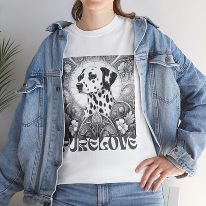 Dalmatian Vintage Unisex Cotton Tee for Dog Lovers (Black & White)
