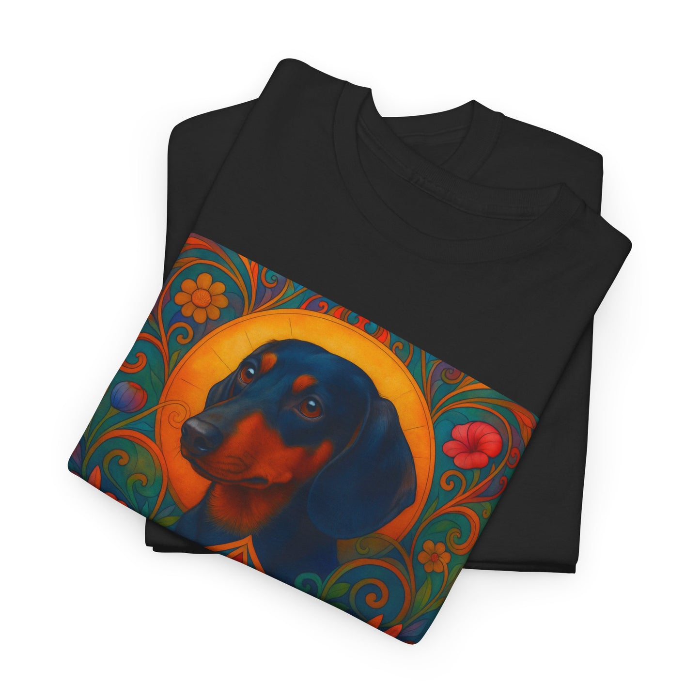 Dachshund Black Tan Shorthair Vintage Graphic T-shirt - Unisex Cotton Tee for Dog Lovers