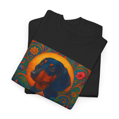 Dachshund Black Tan Shorthair Vintage Graphic T-shirt - Unisex Cotton Tee for Dog Lovers