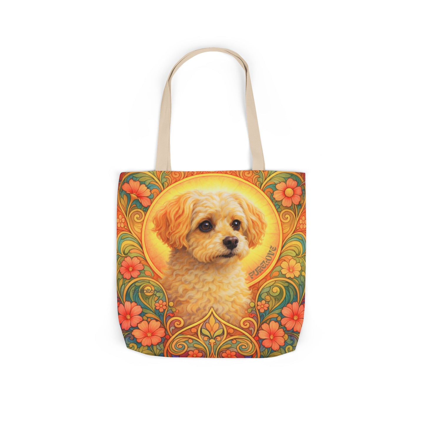 Foxypoo (Foodle) All-Over Print Canvas Tote Bag – Colourful Artistic Dog Lover Gift
