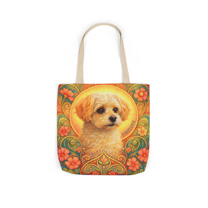 Foxypoo (Foodle) All-Over Print Canvas Tote Bag – Colourful Artistic Dog Lover Gift