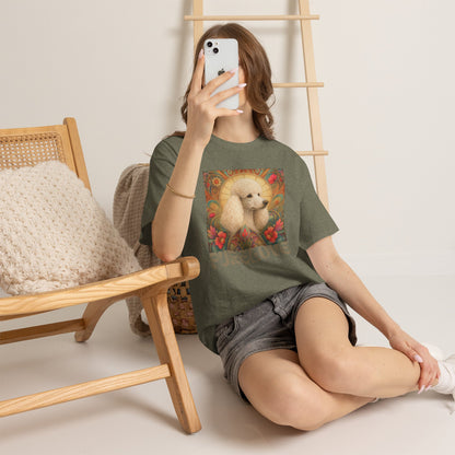 White Poodle Vintage Graphic T-Shirt – Unisex Cotton Tee for Dog Lovers