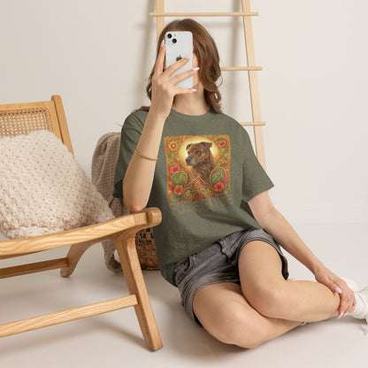 Staffy Brown Brindle Vintage Graphic T-Shirt – Unisex Cotton Tee for Dog Lovers