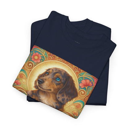 Dachshund Merle Wirehaired Vintage Unisex Cotton Tee for Dog Lovers
