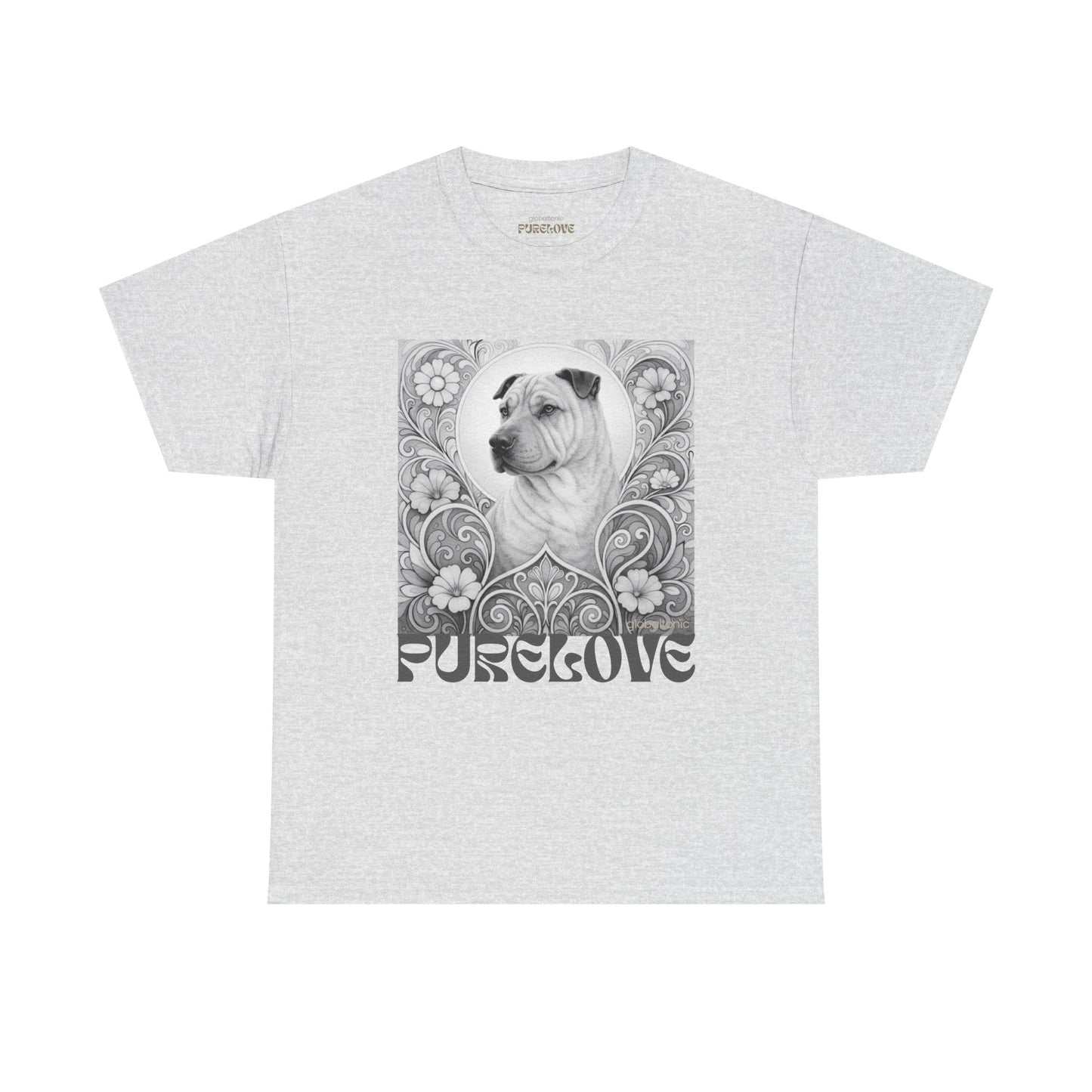 Shar Pei Vintage Graphic T-Shirt – Unisex Cotton Tee for Dog Lovers (Black & White)