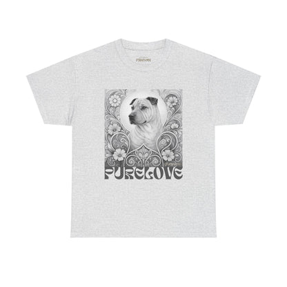 Shar Pei Vintage Graphic T-Shirt – Unisex Cotton Tee for Dog Lovers (Black & White)