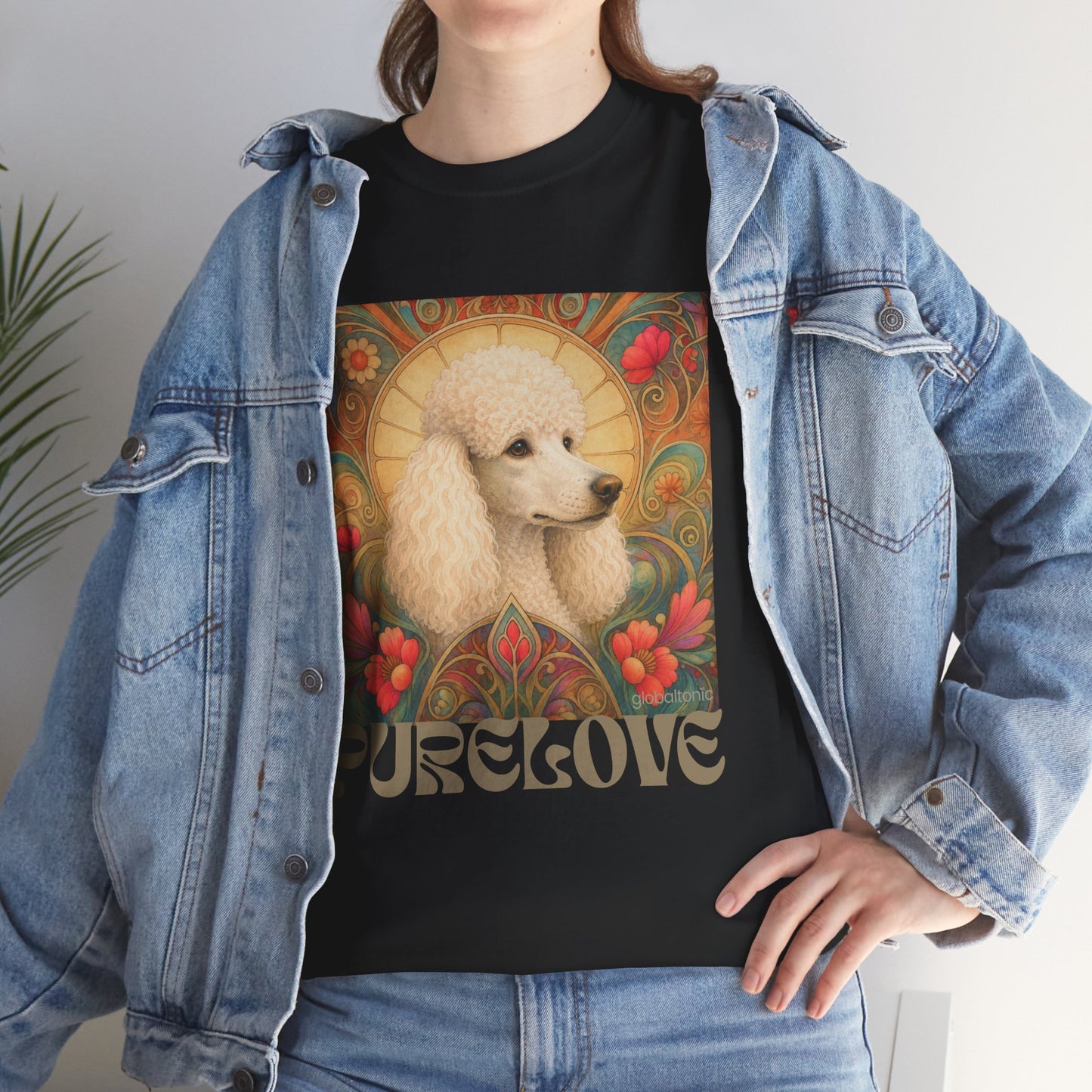 White Poodle Vintage Graphic T-Shirt – Unisex Cotton Tee for Dog Lovers