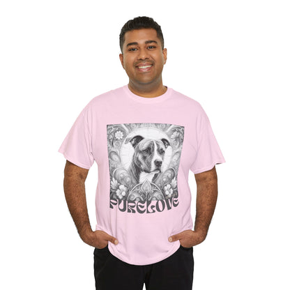 Staffy (Coco) Bull Terrier Vintage Unisex Cotton Tee for Dog Lovers (Black & White)