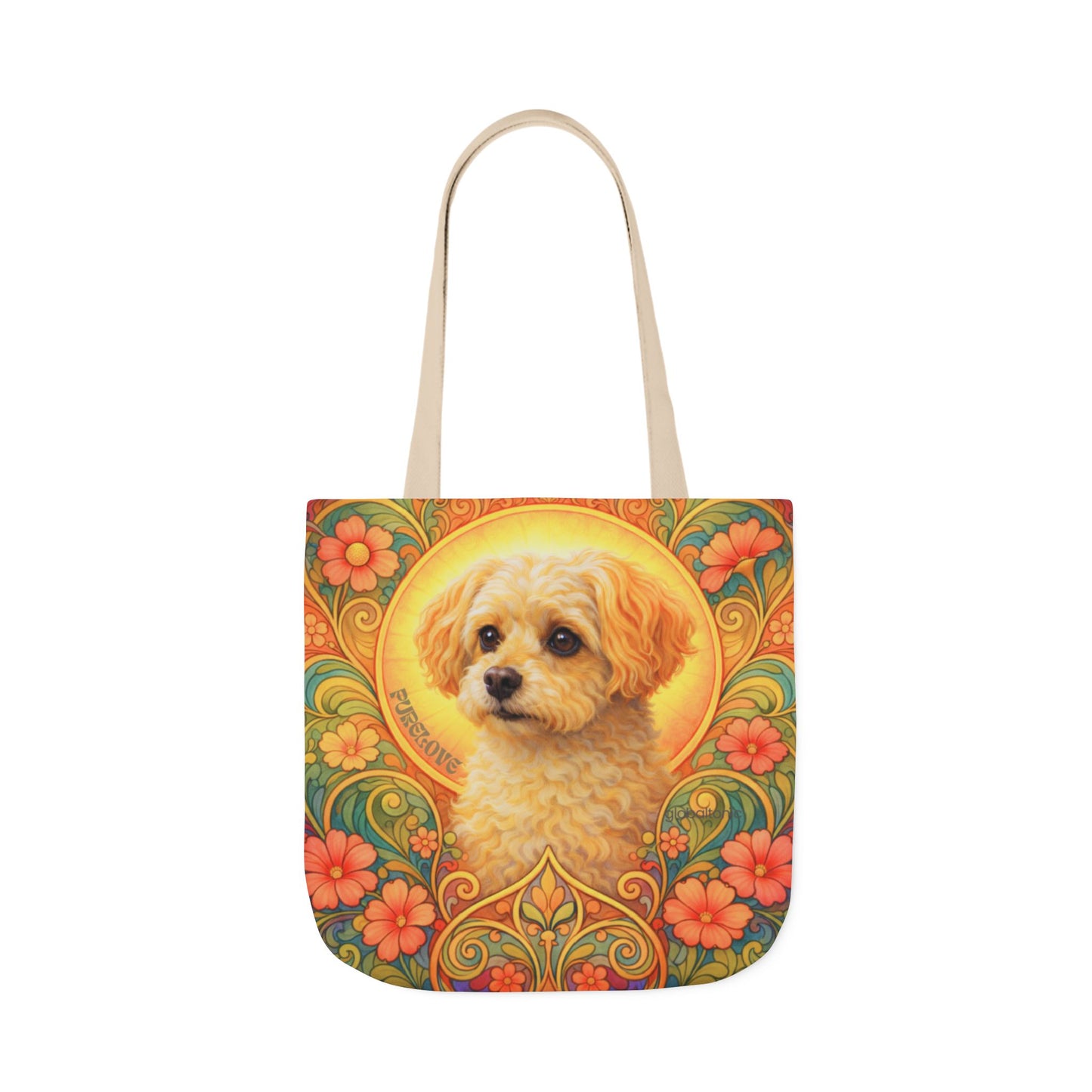 Foxypoo (Foodle) All-Over Print Canvas Tote Bag – Colourful Artistic Dog Lover Gift