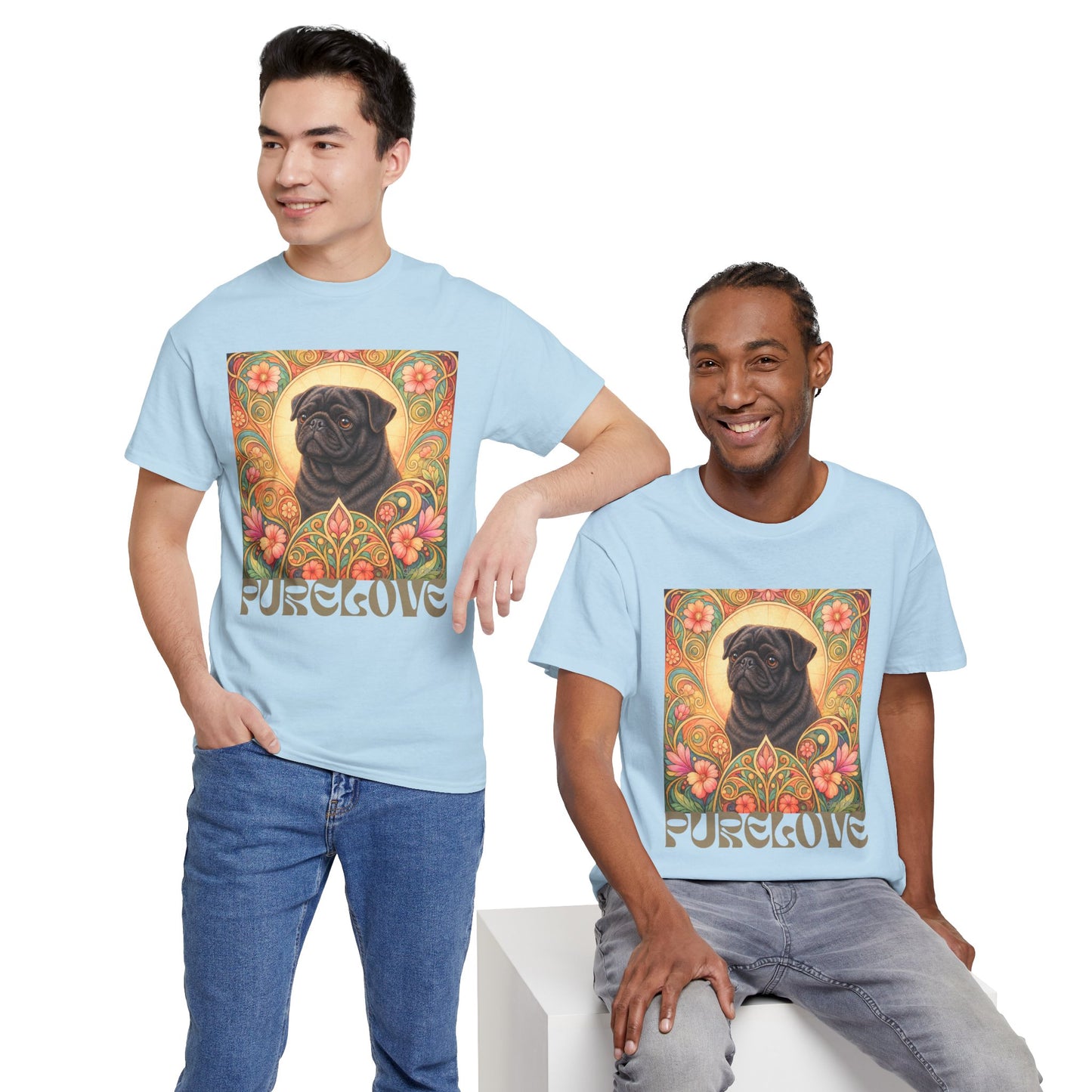 Pug Black Vintage Graphic T-Shirt – Unisex Cotton Tee for Dog Lovers