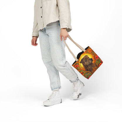 Staffy Brown All-Over Print Canvas Tote Bag – Colourful Artistic Dog Lover Gift