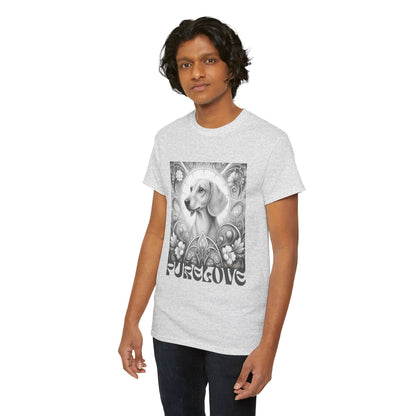 Dachshund Vintage Unisex Cotton Tee for Dog Lovers (Black & White)