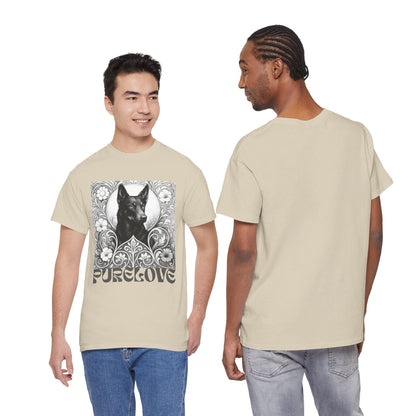 Kelpie Black Vintage Unisex Cotton Tee for Dog Lovers (Black & White)
