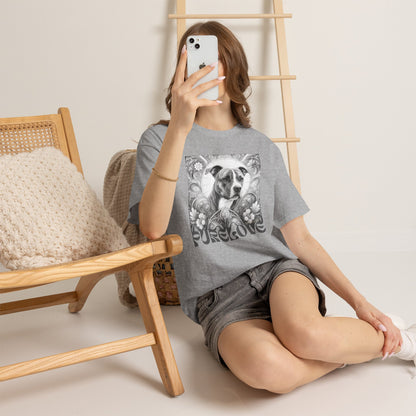 Staffy (Coco) Bull Terrier Vintage Unisex Cotton Tee for Dog Lovers (Black & White)