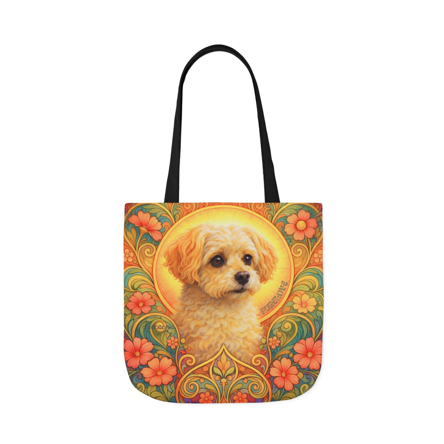 Foxypoo (Foodle) All-Over Print Canvas Tote Bag – Colourful Artistic Dog Lover Gift