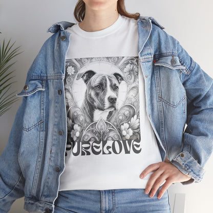 Staffy (Coco) Bull Terrier Vintage Unisex Cotton Tee for Dog Lovers (Black & White)
