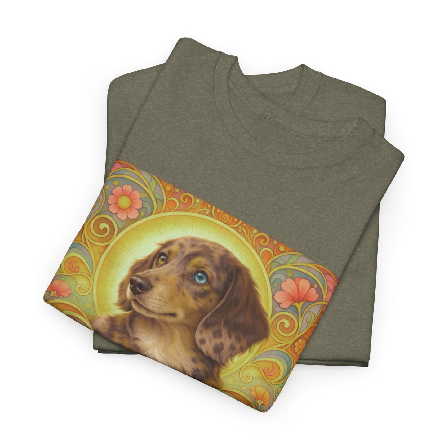 Dachshund Merle Wirehaired Vintage Unisex Cotton Tee for Dog Lovers