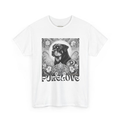 Rottweiler Buddha Vintage Unisex Cotton Tee for Dog Lovers (Black & White T-Shirt)