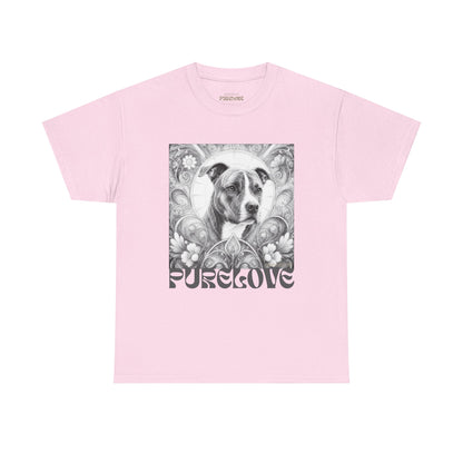 Staffy (Coco) Bull Terrier Vintage Unisex Cotton Tee for Dog Lovers (Black & White)