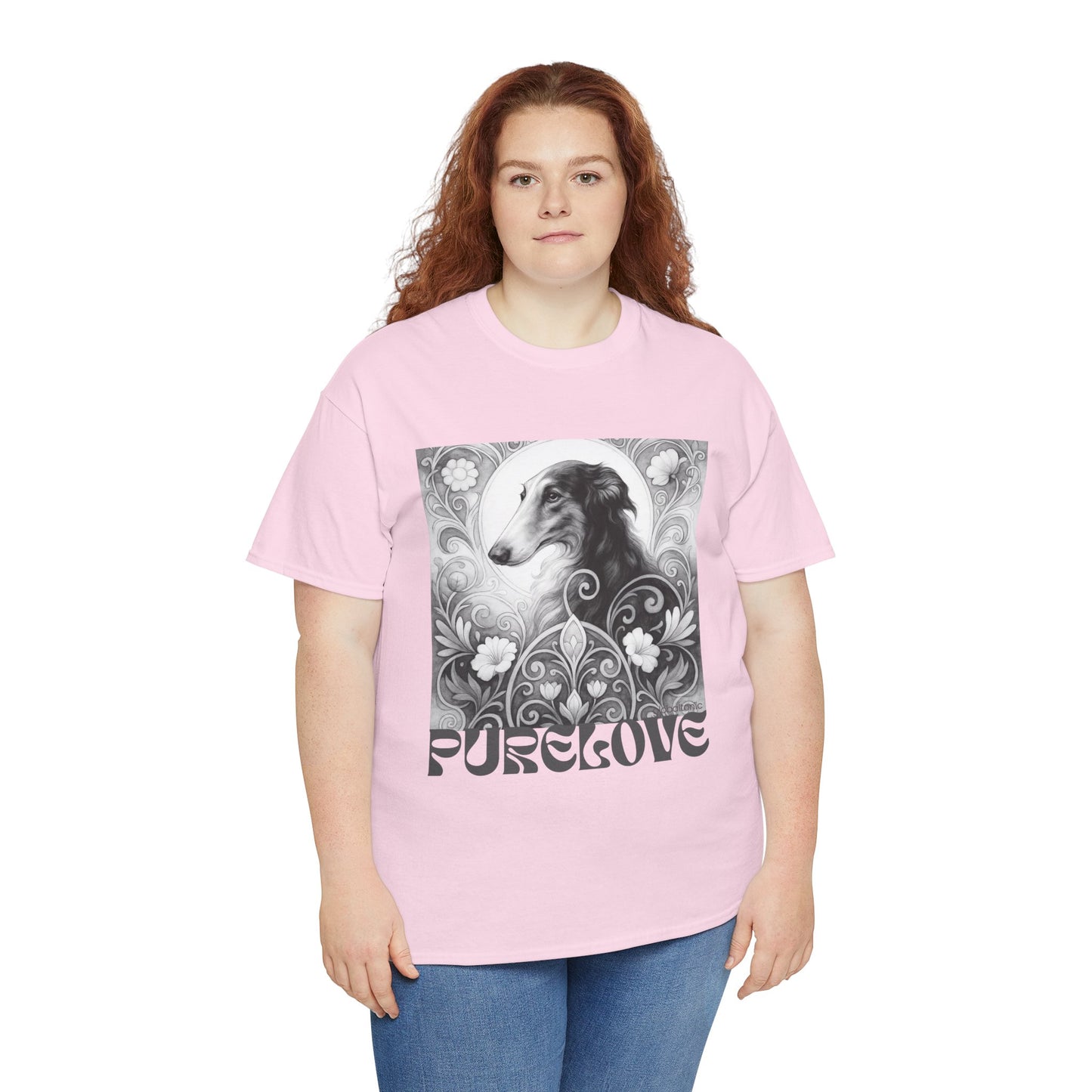 Borzoi Vintage Unisex Cotton Tee for Dog Lovers (Black & White)