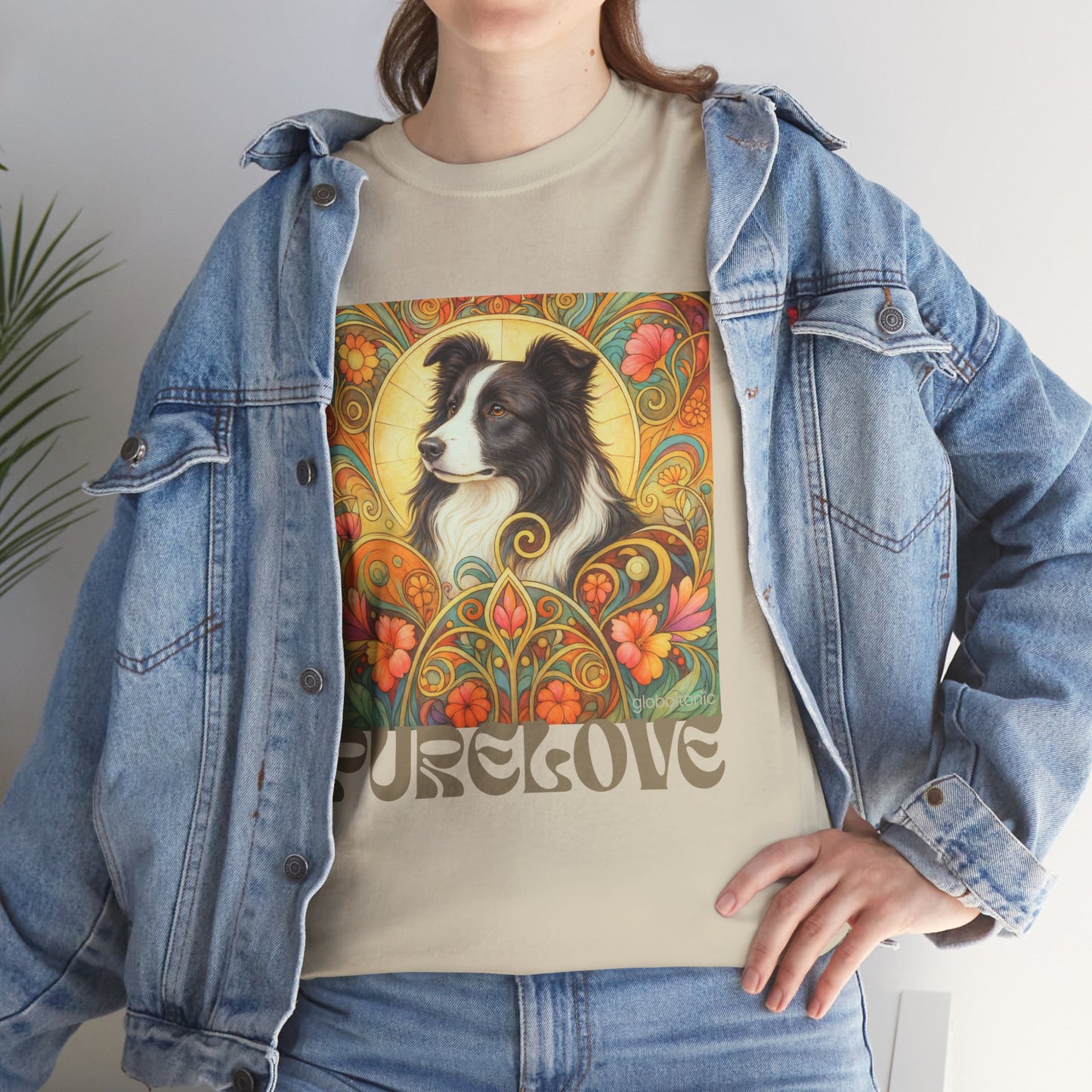 Border Collie (Black & White) Vintage Graphic T-Shirt – Unisex Cotton Tee for Dog Lovers