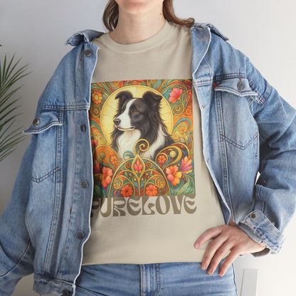 Border Collie (Black & White) Vintage Graphic T-Shirt – Unisex Cotton Tee for Dog Lovers