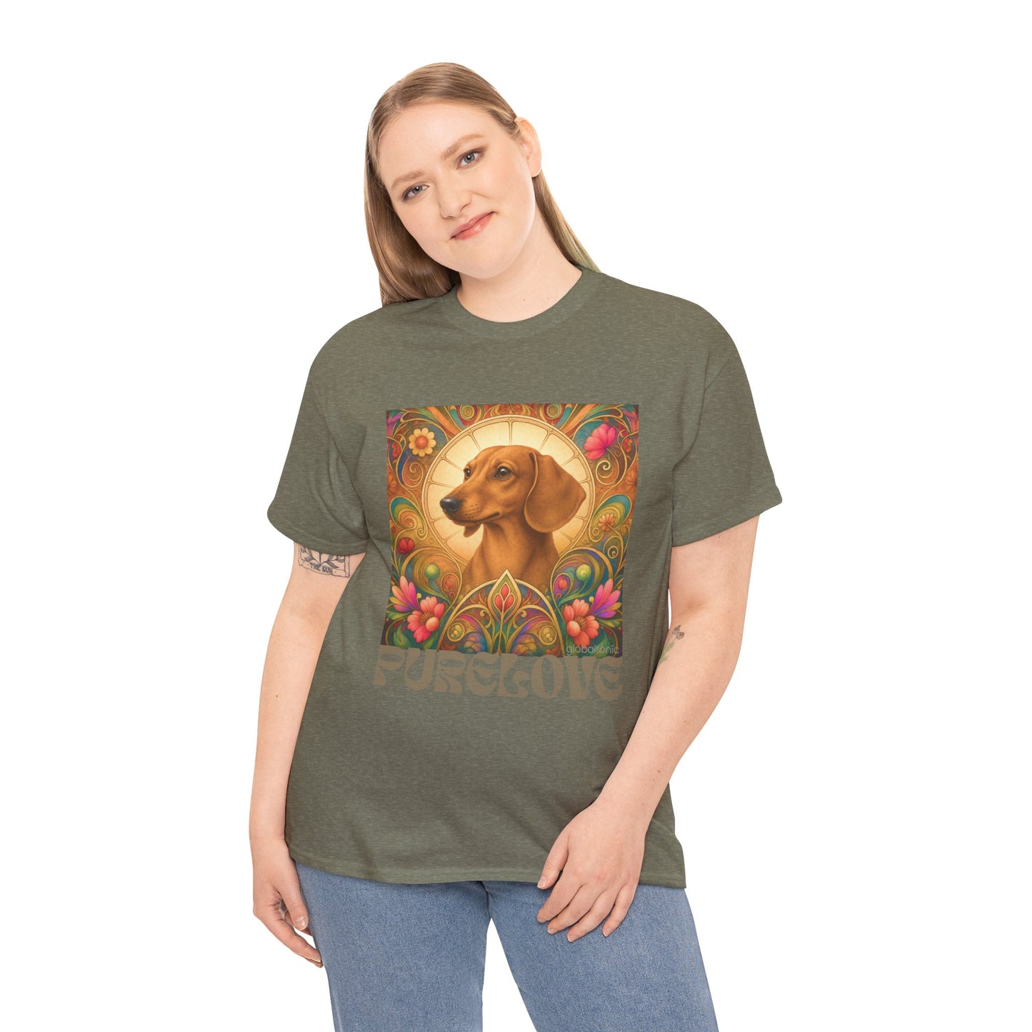 Dachshund Tan Vintage Graphic T-Shirt – Unisex Cotton Tee for Dog Lovers