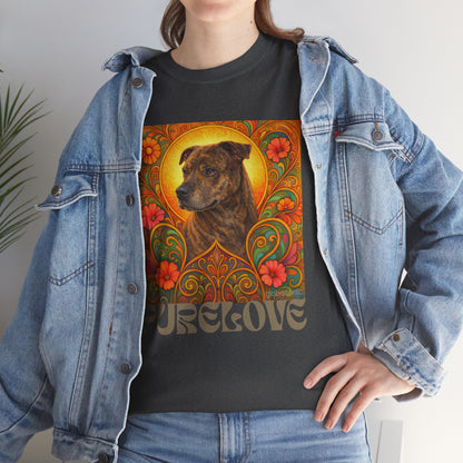 Staffy Brown Brindle Vintage Graphic T-Shirt – Unisex Cotton Tee for Dog Lovers