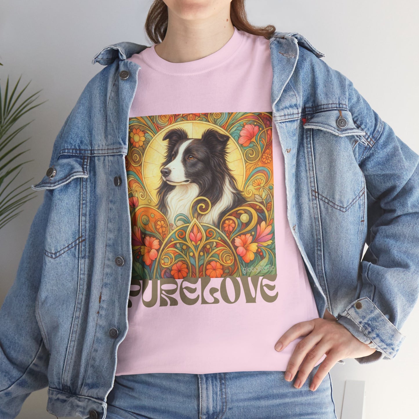 Border Collie (Black & White) Vintage Graphic T-Shirt – Unisex Cotton Tee for Dog Lovers