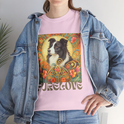 Border Collie (Black & White) Vintage Graphic T-Shirt – Unisex Cotton Tee for Dog Lovers