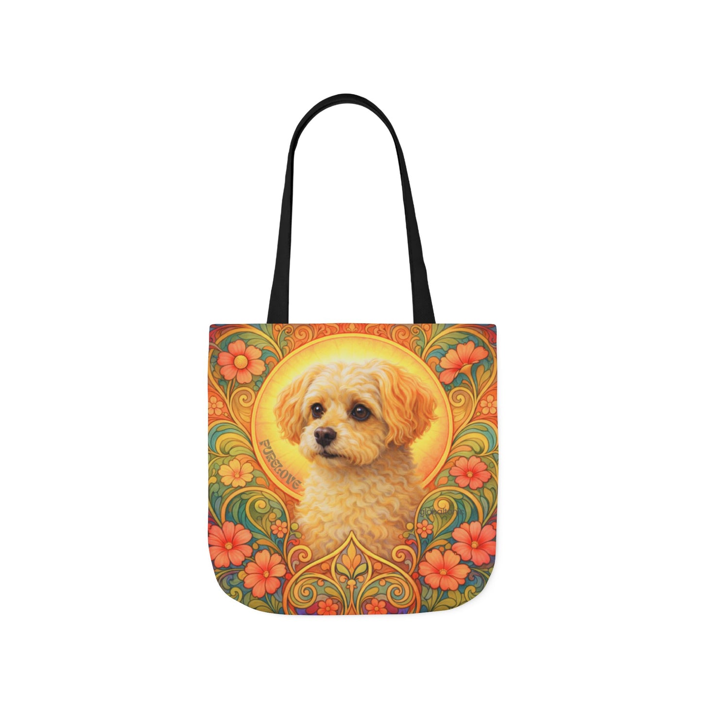 Foxypoo (Foodle) All-Over Print Canvas Tote Bag – Colourful Artistic Dog Lover Gift